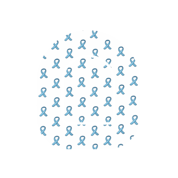Awareness blue ribbon patch for Omnipod Insulin Pump — white background