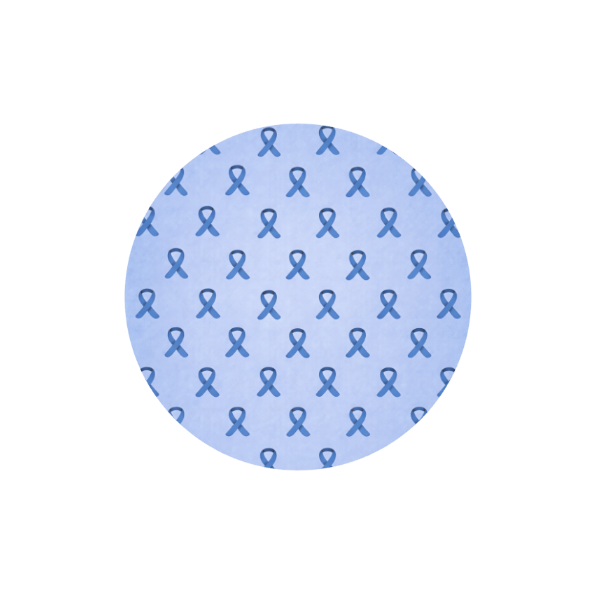 Awareness Blue Ribbon Hug Patch featuring blue diabetes awareness ribbons on a blue background compatible with Medtronic Guardian 4 CGM by Stick By Me