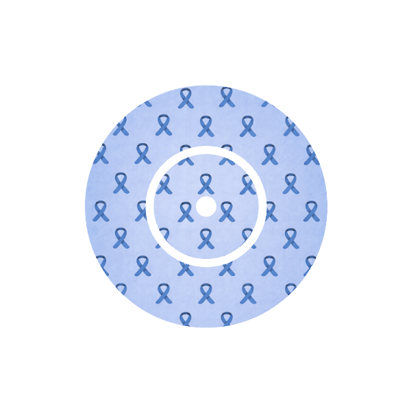 Type 1 diabetes blue ribbon CGM patch for FreeStyle Libre 2 — blue background