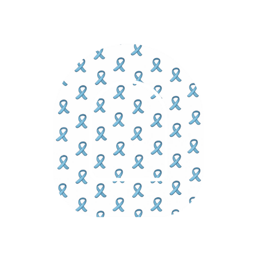 Awareness blue ribbon patch for Omnipod Insulin Pump — white background