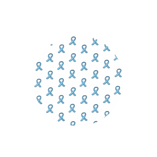 Awareness Blue Ribbon Hug Patch featuring blue diabetes awareness ribbons on a white background compatible with Medtronic Guardian 4 CGM by Stick By Me