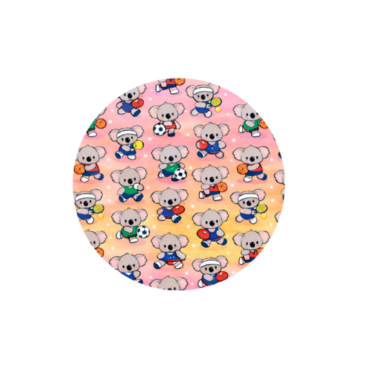 Binki All Sports Ombre Hug Patch featuring Binki playing sports on a colourful ombre background compatible with Medtronic Guardian 4 CGM by Stick By Me