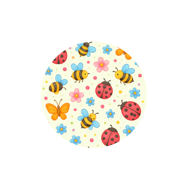 Bugs, Bees & Butterflies Hug Patch featuring bees, butterflies and garden insects compatible with Medtronic Guardian 4 CGM by Stick By Me