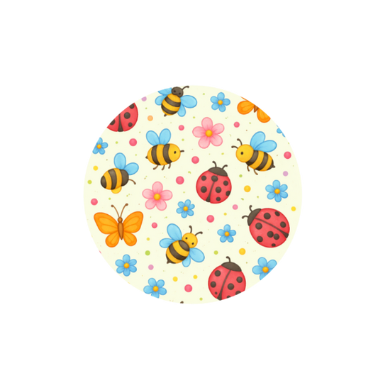 Bugs, Bees & Butterflies Hug Patch featuring bees, butterflies and garden insects compatible with Medtronic Guardian 4 CGM by Stick By Me