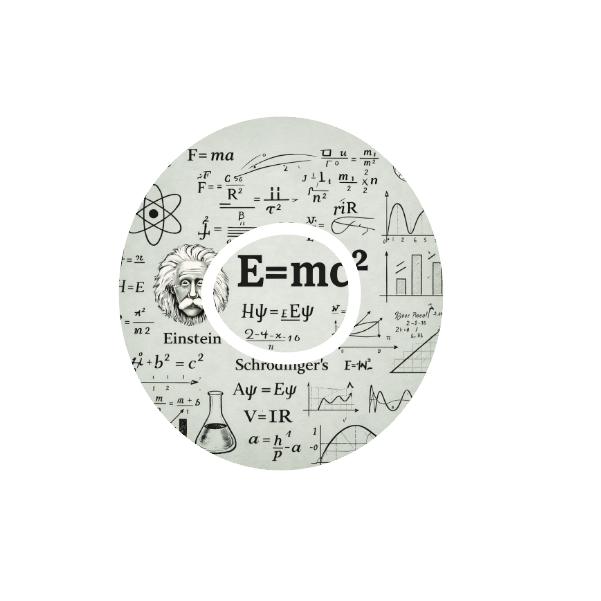 Chalkboard Physics CGM patch for Dexcom G7 — Einstein and E=mc² on mathematical equations background