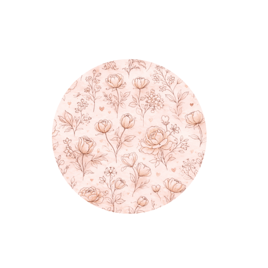 Floral Script Hug Patch featuring elegant floral illustrations and handwritten script compatible with Medtronic Guardian 4 CGM by Stick By Me