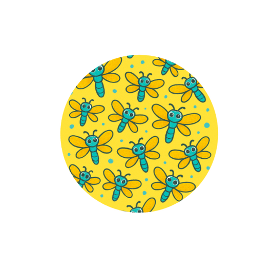 Golden Dragonflies Hug Patch featuring golden dragonflies and botanical artwork compatible with Medtronic Guardian 4 CGM by Stick By Me