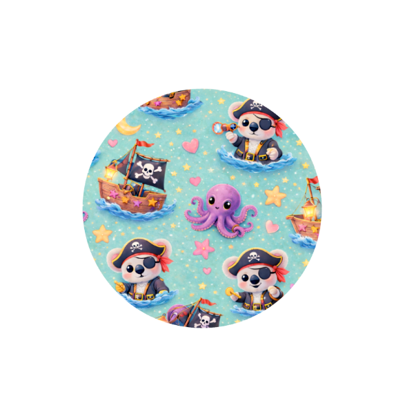 Pirate Adventure Hug Patch featuring pirate ships and treasure map artwork compatible with Medtronic Guardian 4 CGM by Stick By Me