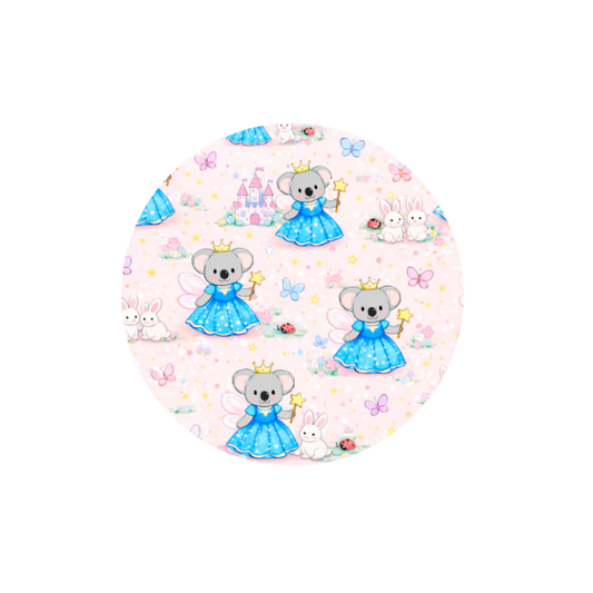 Princess Binki Hug Patch featuring the Princess Binki koala character compatible with Medtronic Guardian 4 CGM by Stick By Me
