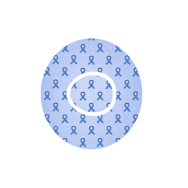 Diabetes blue ribbon CGM patch for Dexcom One+ — blue background awareness design
