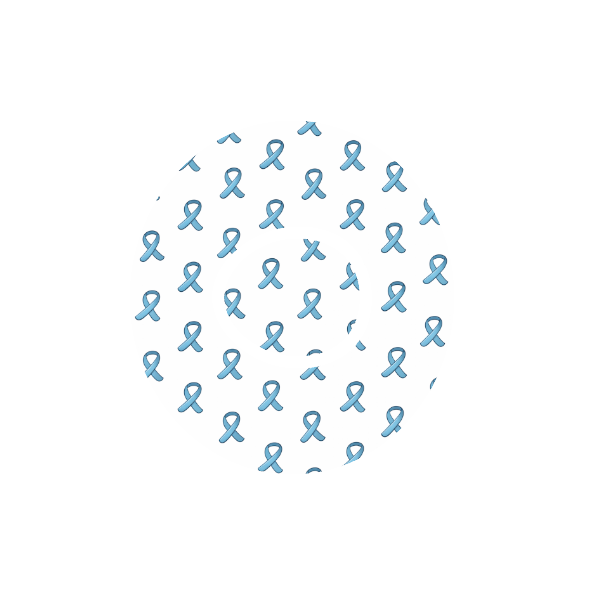 Diabetes blue ribbon CGM patch for Dexcom One+ — white background awareness design