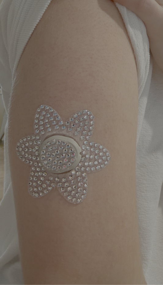 Rhinestone Flower Dexcom G7 Patch